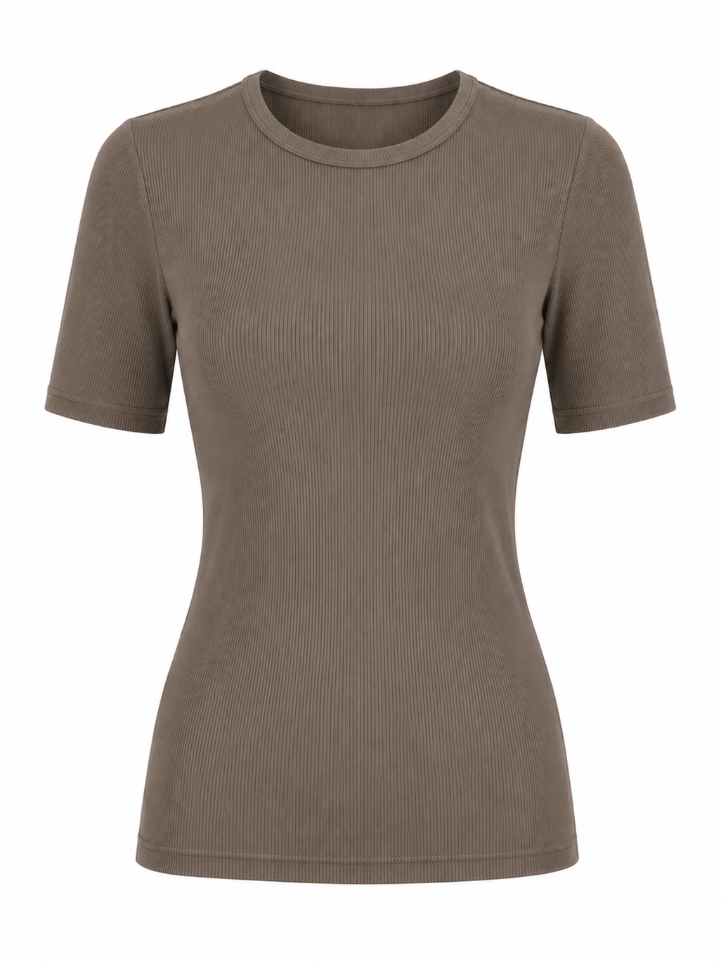 Aleeza Paris 1/2 Sleeve Ribbed Knit T-Shirt In Army Green Size Large